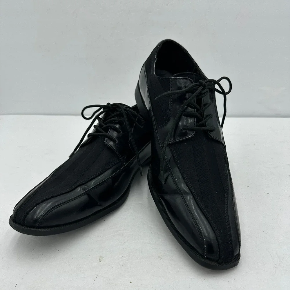 Stacy Adams Mens Black Bicycle Toe Dress Shoes Sz 11M Oxford Formal Wedding Prom